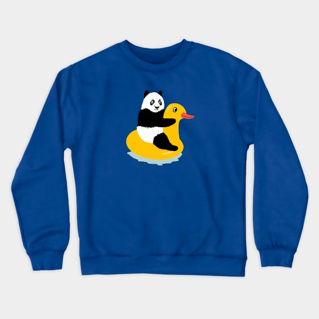 Panda Pool Float Crewneck Sweatshirt by Das Brooklyn